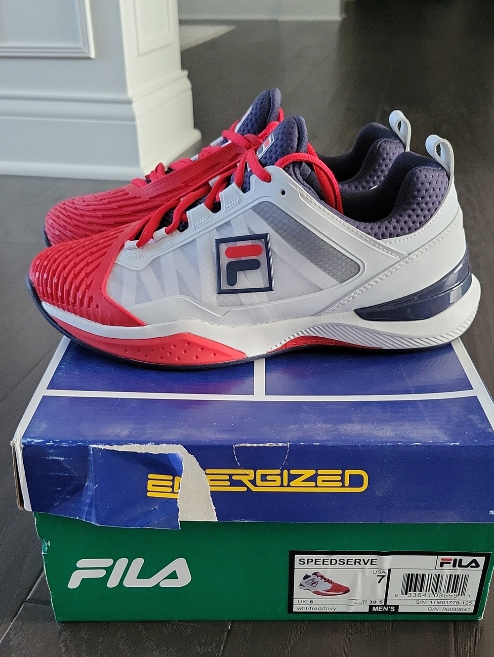 FILA Men's Speedserve Sneakers - Red/White/Navy